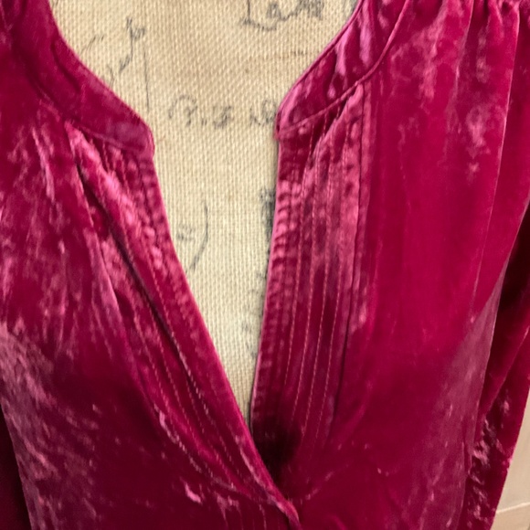NWT Anthropologie Melody Velvet Tunic Dress Raspberry pink soft flattering V M - Picture 11 of 16